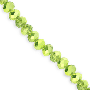 Abalorios faceteados disco 8x6mm Verde-revestimiento pearl shine