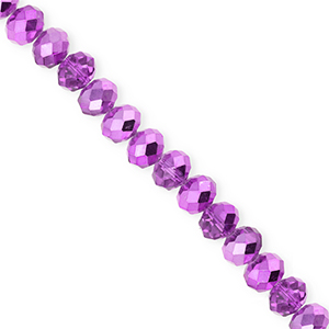 Abalorios faceteados disco 6x5mm P&uacute;rpura-revestimiento pearl shine