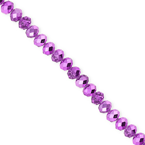 Abalorios faceteados disco 4x3mm P&uacute;rpura-revestimiento pearl shine