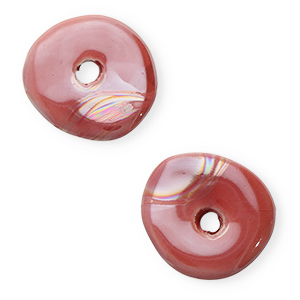Abalorios de cer&aacute;mica griega DQ dona Rosa magenta neblina