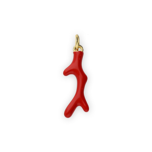 Metal TQ lat&oacute;n colgante coral Dorado-rojo