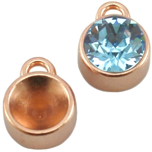 Engastes met&aacute;licos DQ para chat&oacute;n SS39 1 anilla oro rosado