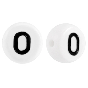 Abalorios acr&iacute;lico n&uacute;mero 0 blanco