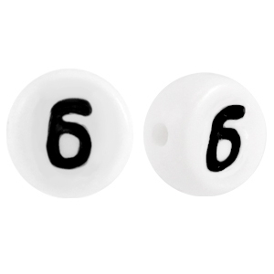 Abalorios acr&iacute;lico n&uacute;mero 6 blanco