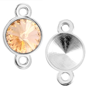 Engaste/entrepieza met&aacute;lico DQ para chat&oacute;n Rivoli 12mm plata vieja (sin n&iacute;quel)