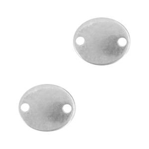 Colgantes/entrepiezas met&aacute;licos DQ ovalado Plata vieja (sin n&iacute;quel)