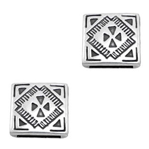 Fornituras met&aacute;licas TQ corredera cuadrada &Oslash;13.8x2.4mm plata vieja (sin n&iacute;quel)