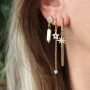 Pendientes y pulseras de tendencia con colgantes y entrepiezas con zirconia: