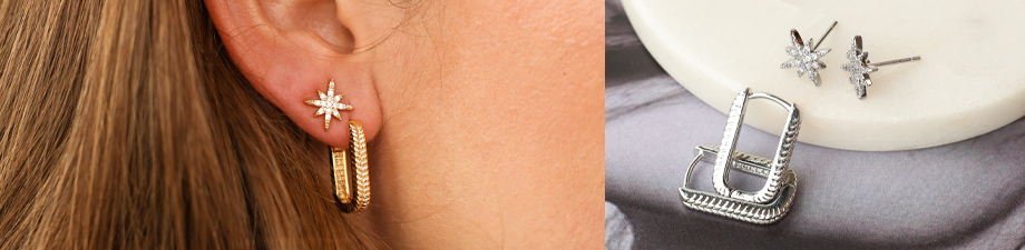 &iexcl;NUEVO! Pendientes de metal TQ lat&oacute;n con circonitas