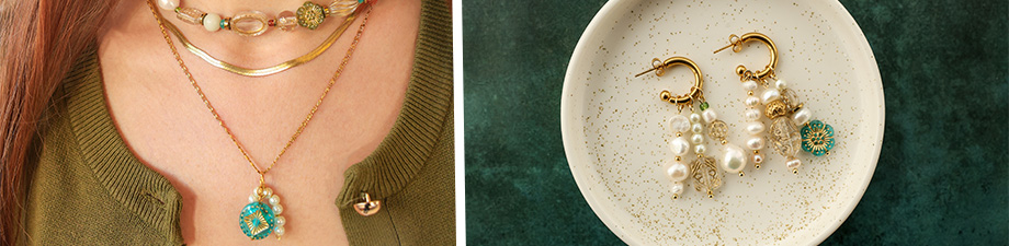 Abalorios acr&iacute;licos con detalles dorados! 